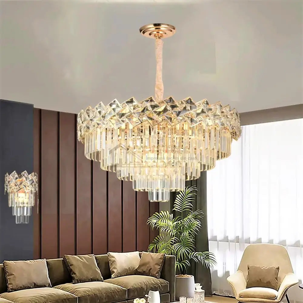 Candelabru Cristal Malli Golden Chandeliers