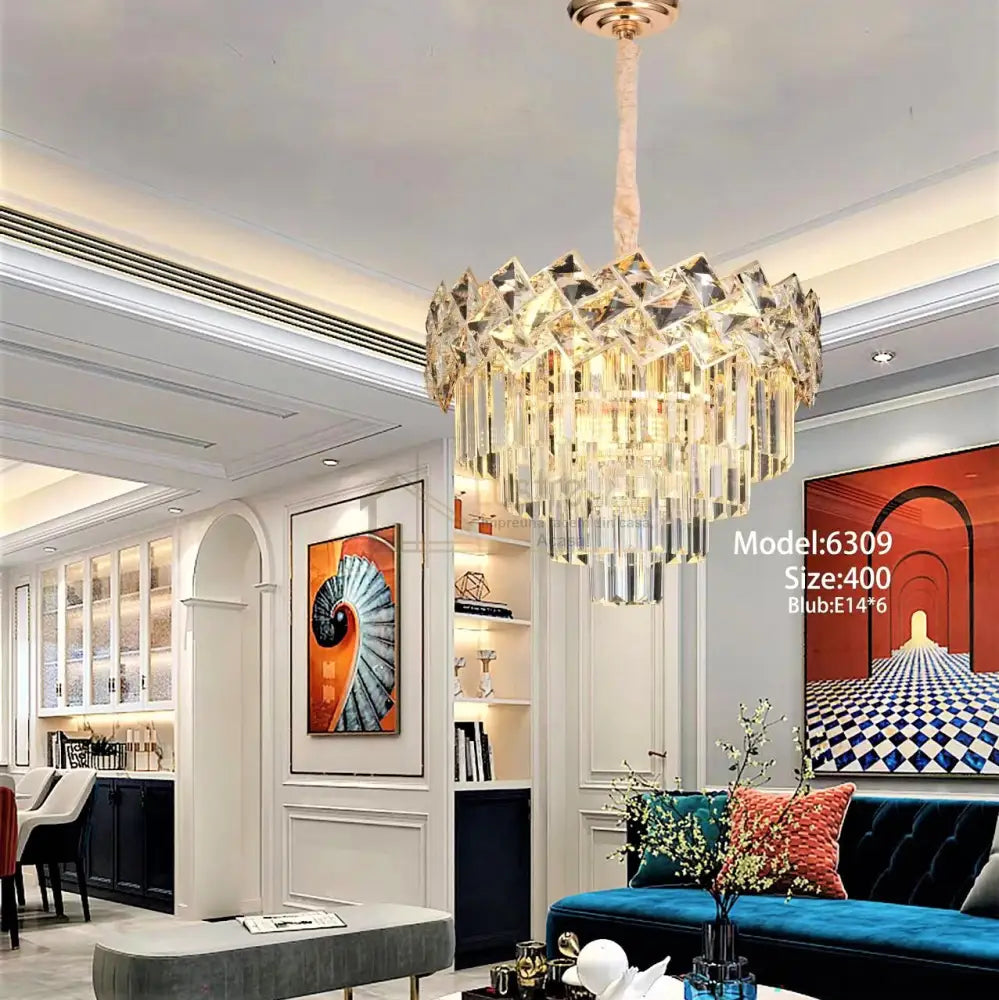 Candelabru Cristal Malli Golden Chandeliers