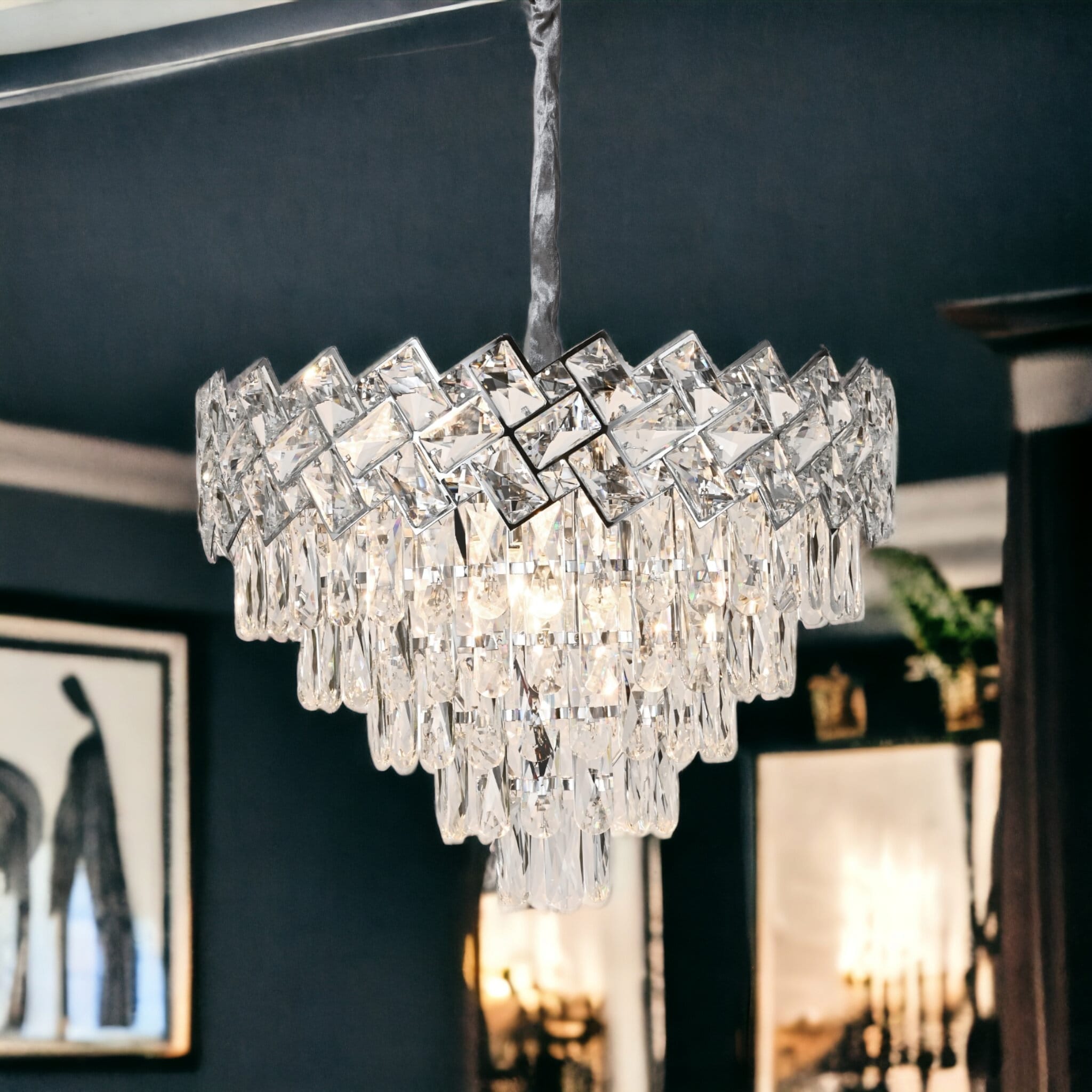 Candelabru Cristal Malli Silver 50cm