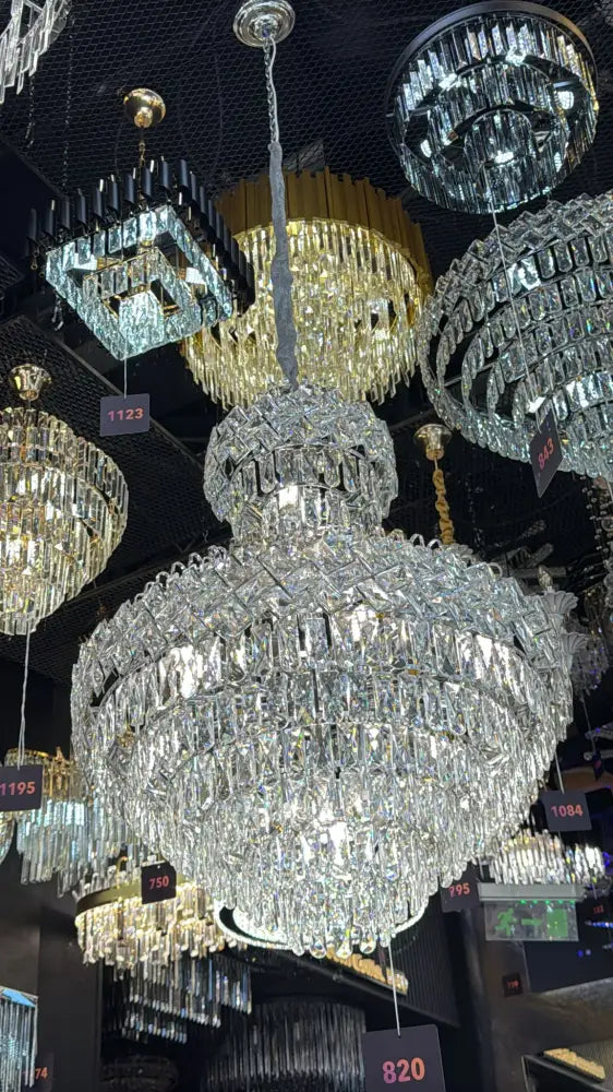 Candelabru Cristal Malli Silver Grande Luxury 80x110CM lustreled.ro