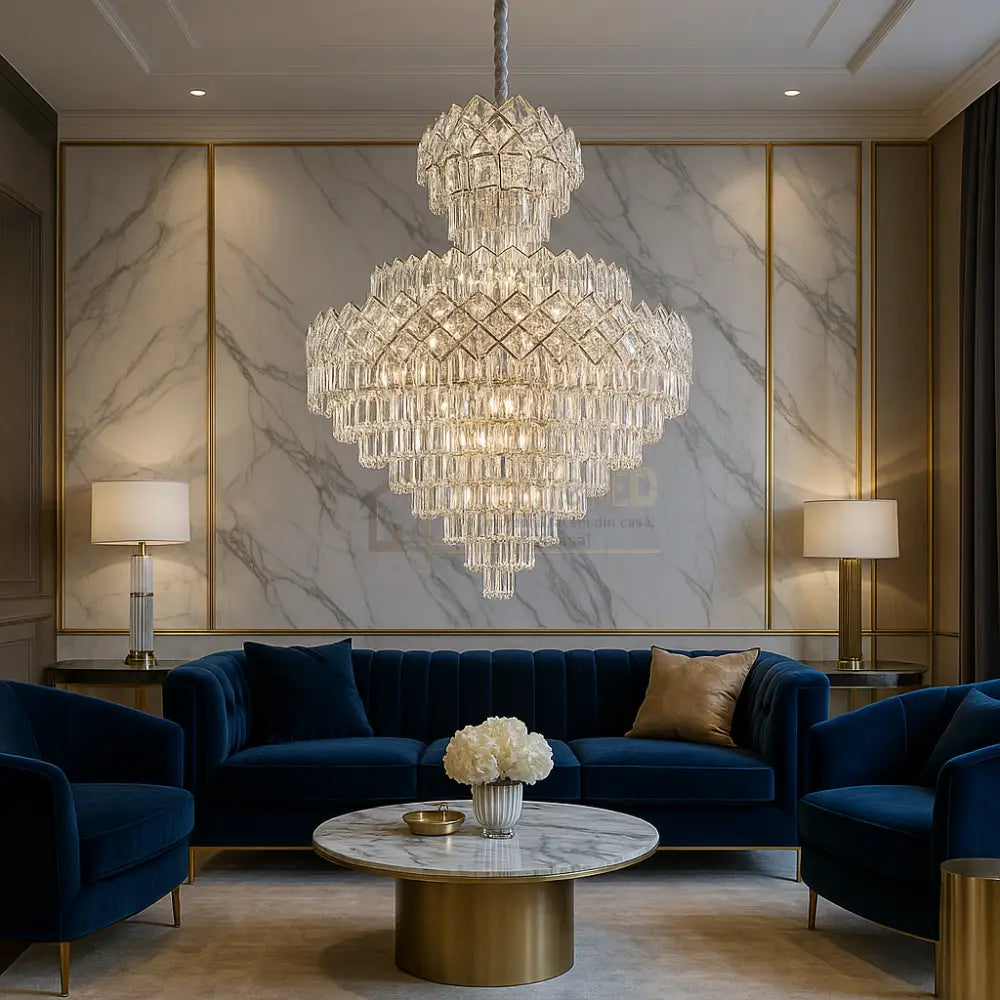 Candelabru Cristal Malli Silver Grande Luxury 80x110CM lustreled.ro