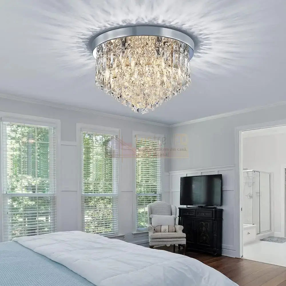 Candelabru Cristal MARY Silver 40cm Telecomanda ARGINTIE / 40CM / CRISTAL Chandeliers