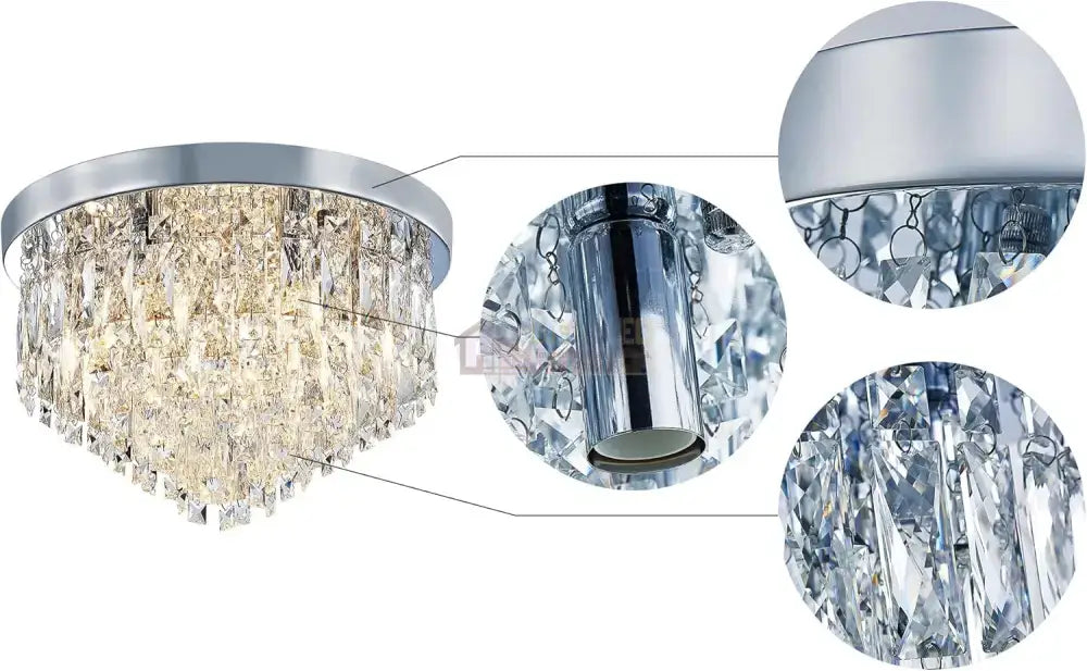 Candelabru Cristal MARY Silver 40cm Telecomanda ARGINTIE / 40CM / CRISTAL Chandeliers