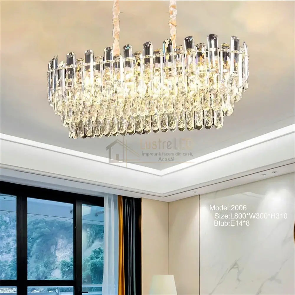 Candelabru Cristal May Gold 800X300Mm Chandeliers Crystal