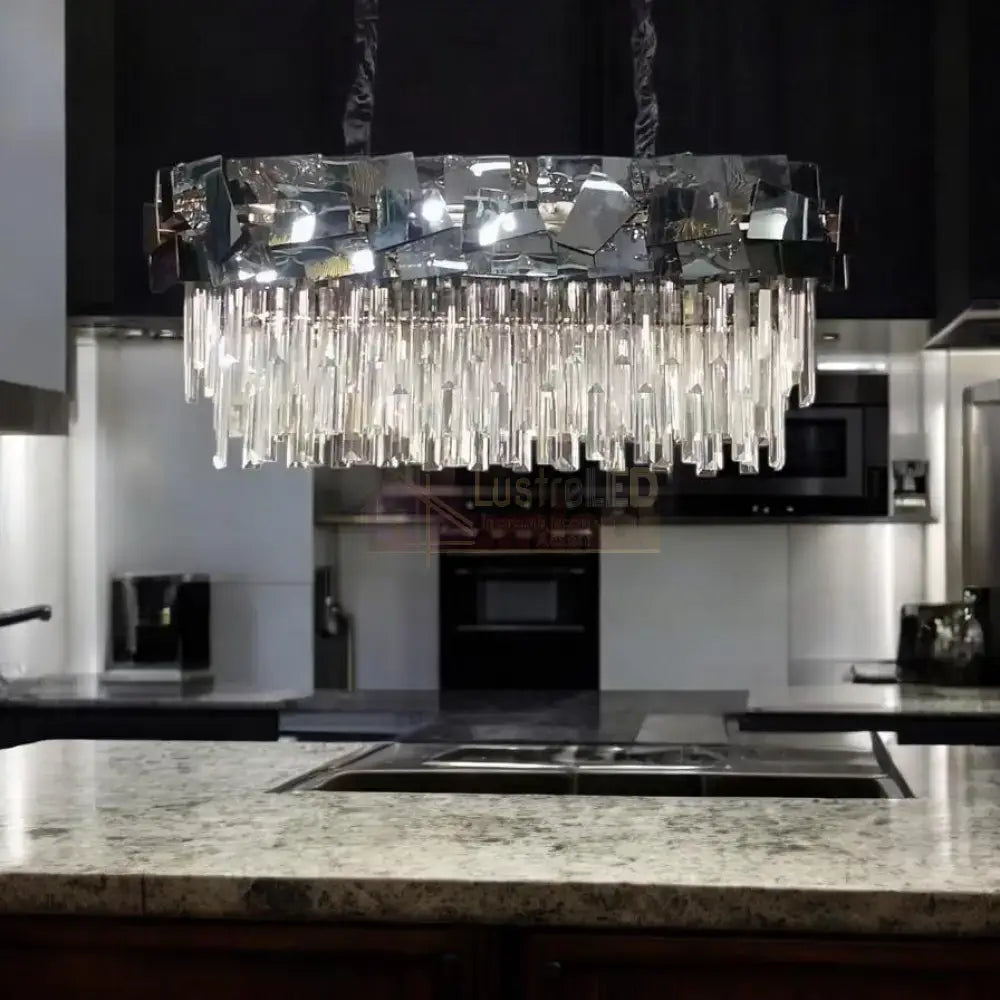 Candelabru Cristal Modern Troy 8743-80x30cm Negru Lucios CRISTAL / NEAGRA / 80X30CM Chandeliers Crystal