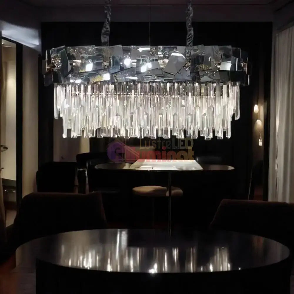 Candelabru Cristal Modern Troy 8743-80x30cm Negru Lucios lustreled.ro