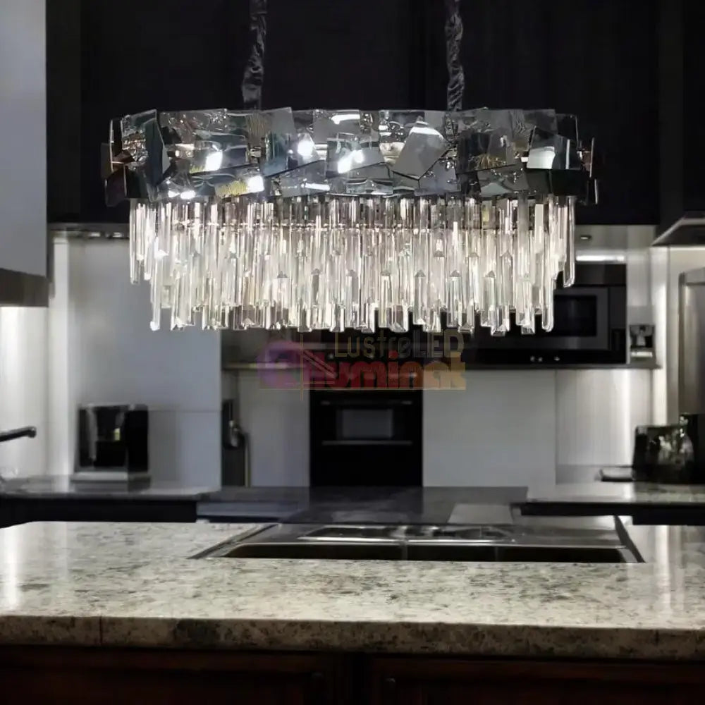 Candelabru Cristal Modern Troy 8743-80x30cm Negru Lucios lustreled.ro