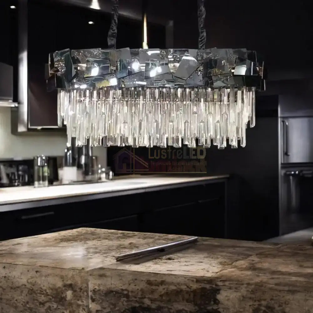 Candelabru Cristal Modern Troy 8743-80x30cm Negru Lucios CRISTAL / NEAGRA / 80X30CM Chandeliers Crystal