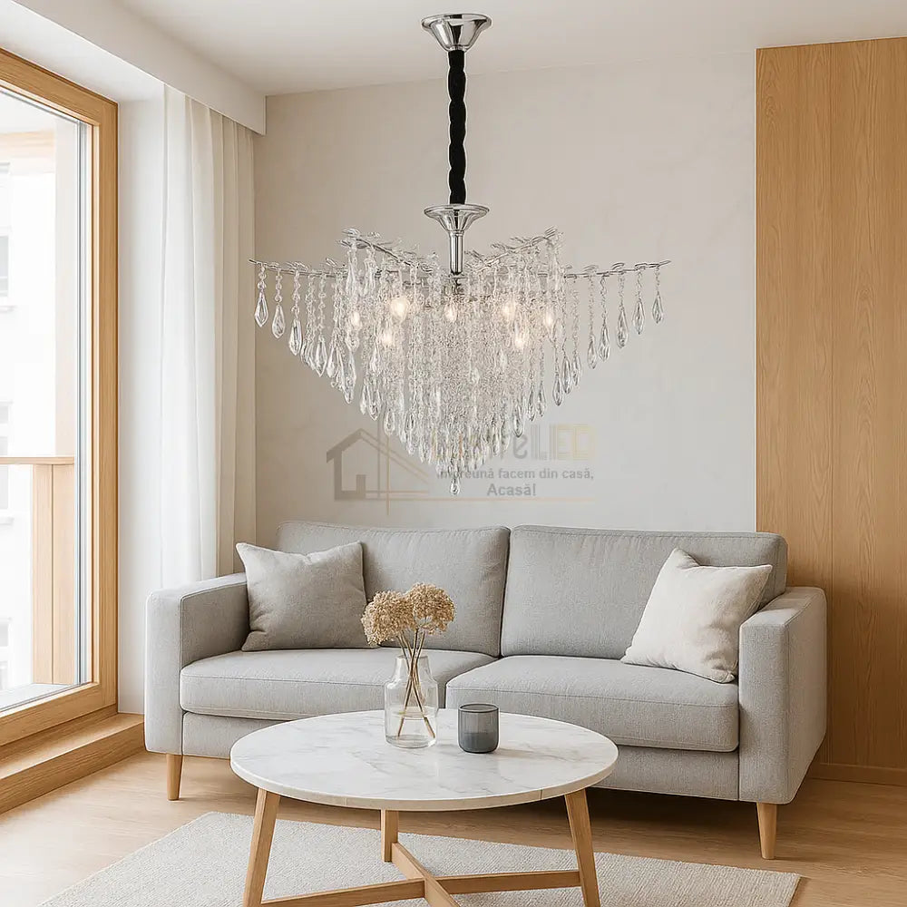 Candelabru Cristal Monaco Silver 50CM ARGINTIE / 50CM / CRISTAL Chandeliers Crystal