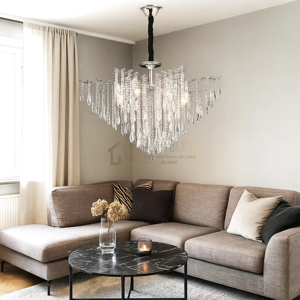 Candelabru Cristal Monaco Silver 50CM ARGINTIE / 50CM / CRISTAL Chandeliers Crystal