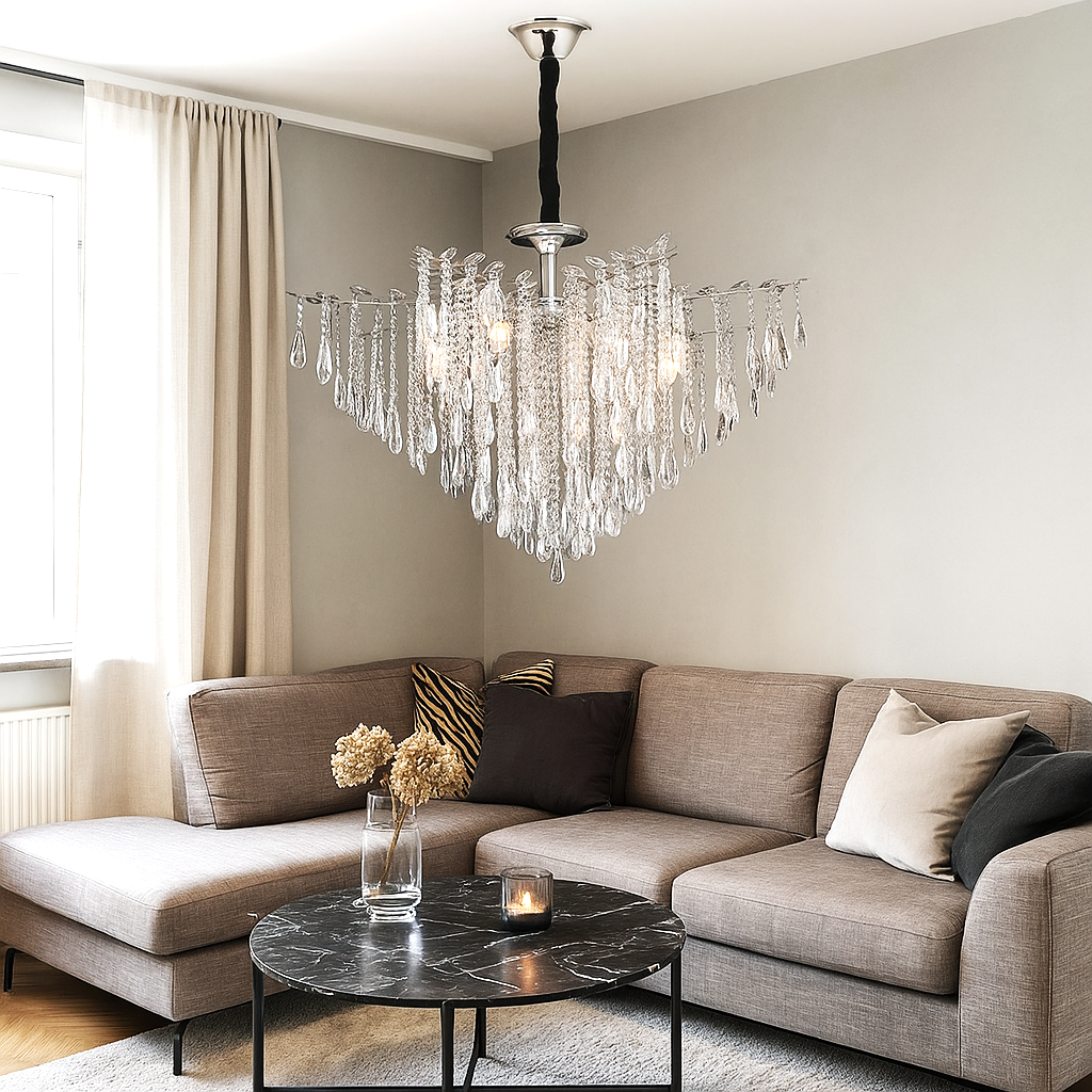 Candelabru Cristal Monaco Silver 50cm