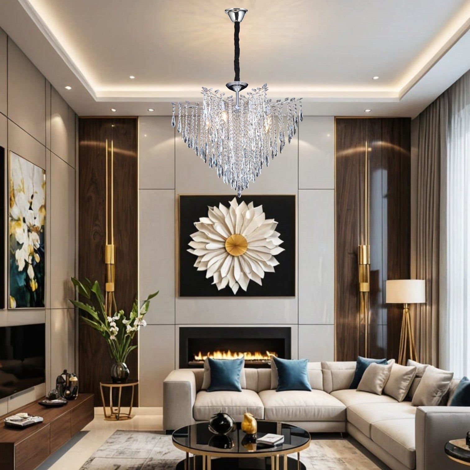 Candelabru Cristal Monaco Silver 50cm