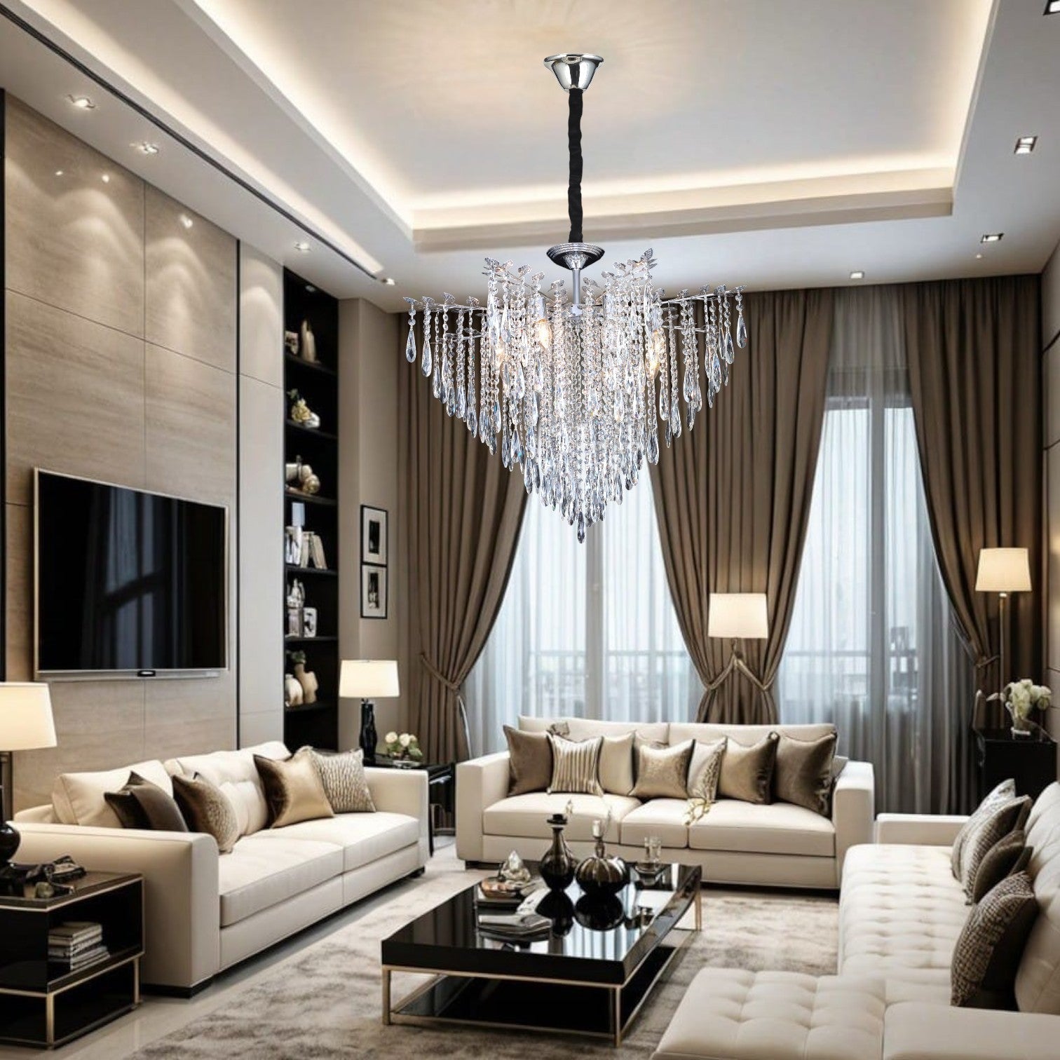 Candelabru Cristal Monaco Silver 50cm