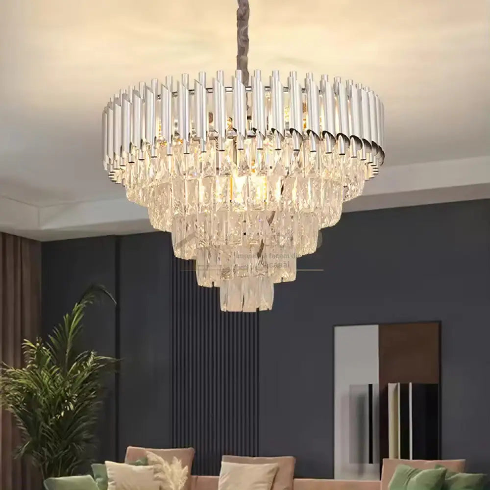 Candelabru Cristal Silver Panther Argintie / Cristal 80Cm Chandeliers