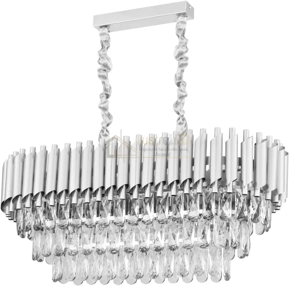 Candelabru Cristal Silver Panther 800X300Mm Chandeliers