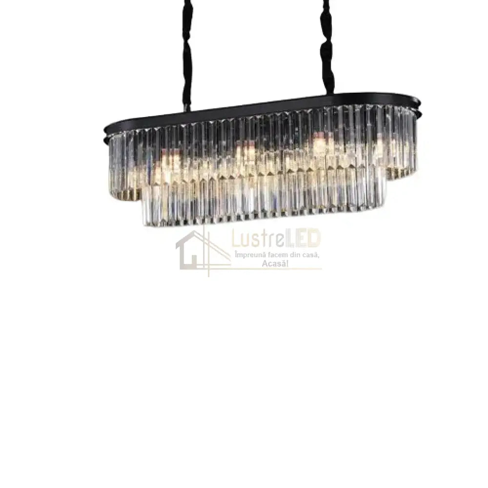 Candelabru Cristal SMOKY BLACK/GREY 800x300mm lustreled.ro