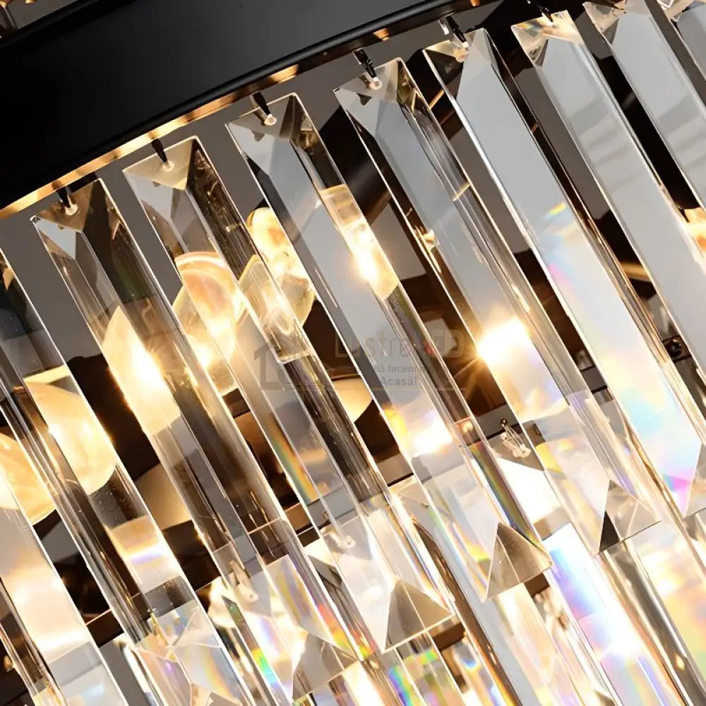 Candelabru Cristal SMOKY BLACK/GREY ROUND 600mm lustreled.ro