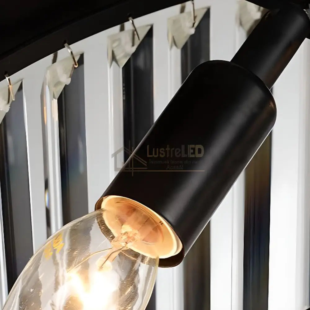 Candelabru Cristal SMOKY BLACK/GREY ROUND 600mm lustreled.ro