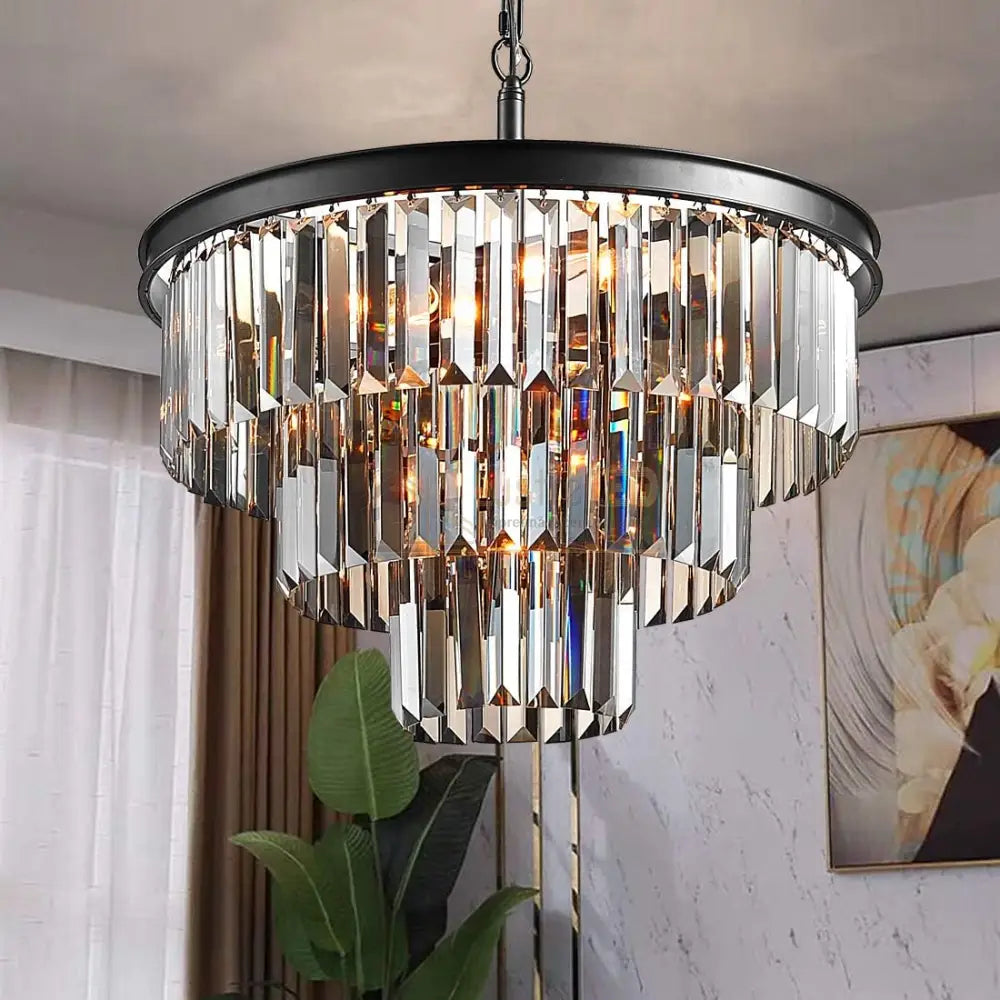 Candelabru Cristal SMOKY BLACK ROUND 600mm NEAGRA / 60CM / CRISTAL Chandeliers Crystal
