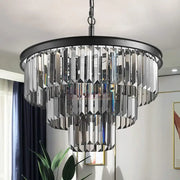 Candelabru Cristal SMOKY BLACK ROUND 600mm NEGRU + GRI / 60CM / CRISTAL Chandeliers Crystal