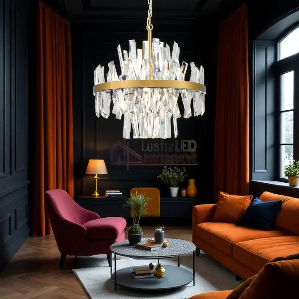 Lustra Suspendata Gold 8xG9 28W CONSTANTINOPOLE AURIE / CRISTAL / 50CM Chandeliers Crystal