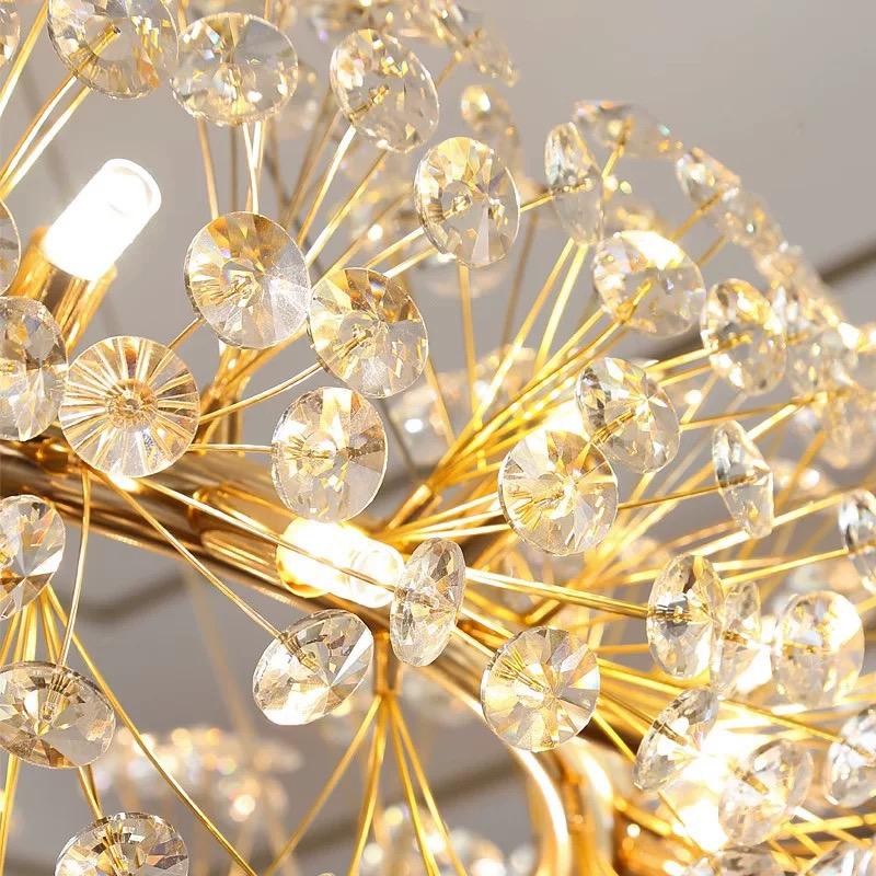 Lustra Suspendata Crystal Dandelion Gold XXL