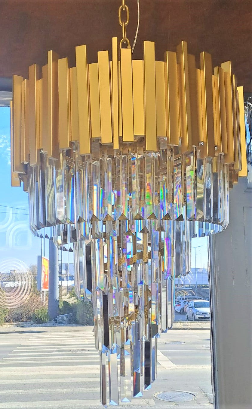 Candelabru Cristal GOLDEN MAXI RAIN 500mm