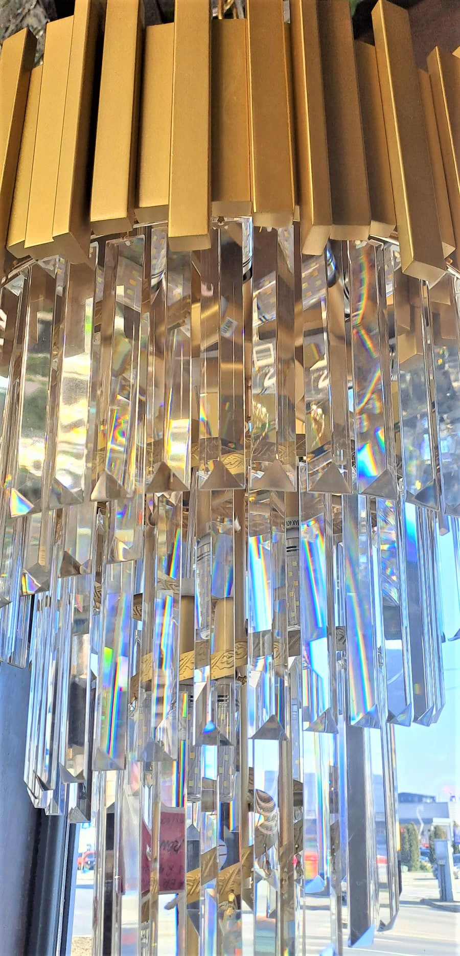 Candelabru Cristal GOLDEN MAXI RAIN 500mm