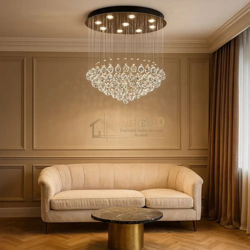 Candelabru LED Cristal Blinx 5x9W Silver Echivalent 400W ARGINTIE / CRISTAL Chandeliers Crystal