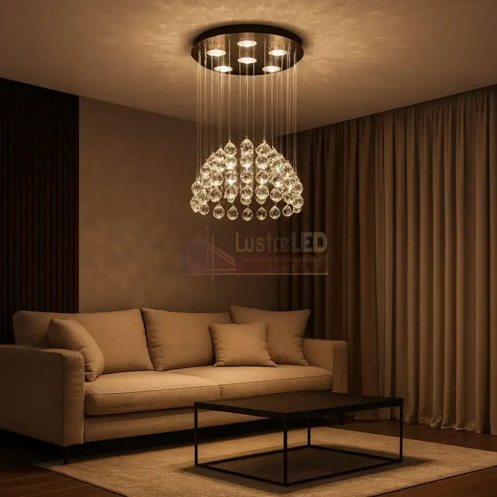 Candelabru LED Cristal Crysta 7x5W Silver 50CM Echivalent 300W ARGINTIE / CRISTAL Chandeliers Crystal