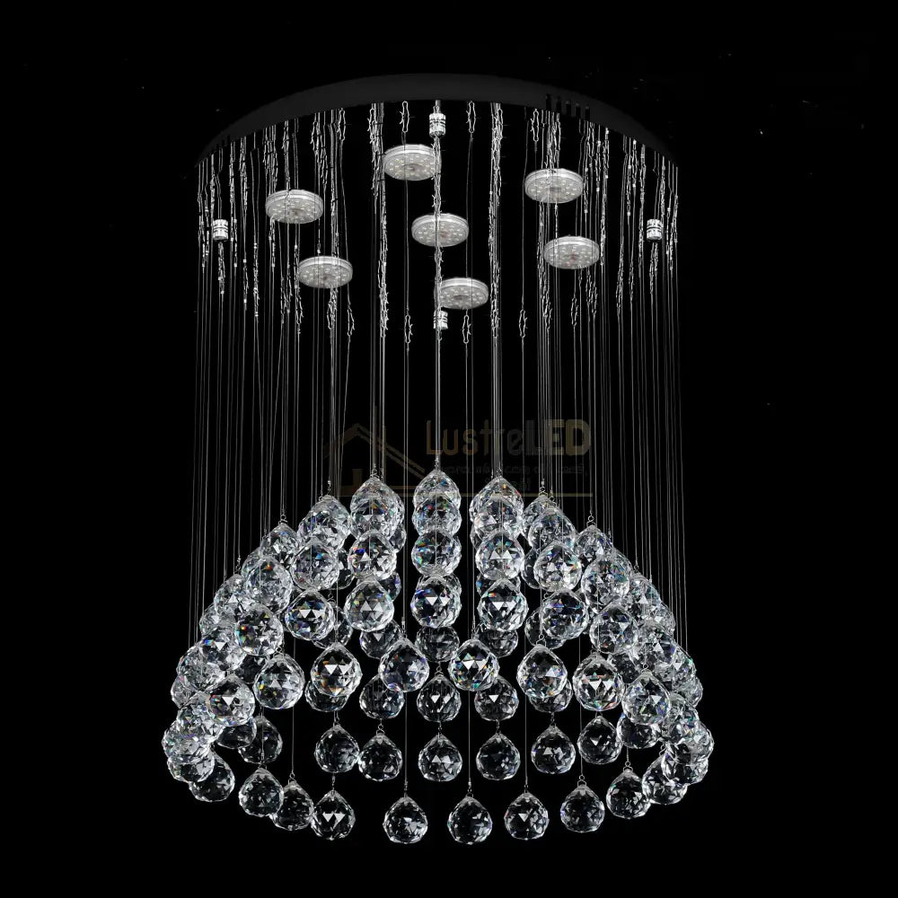 Candelabru LED Cristal Crysta 7x5W Silver 50CM Echivalent 300W ARGINTIE / CRISTAL Chandeliers Crystal