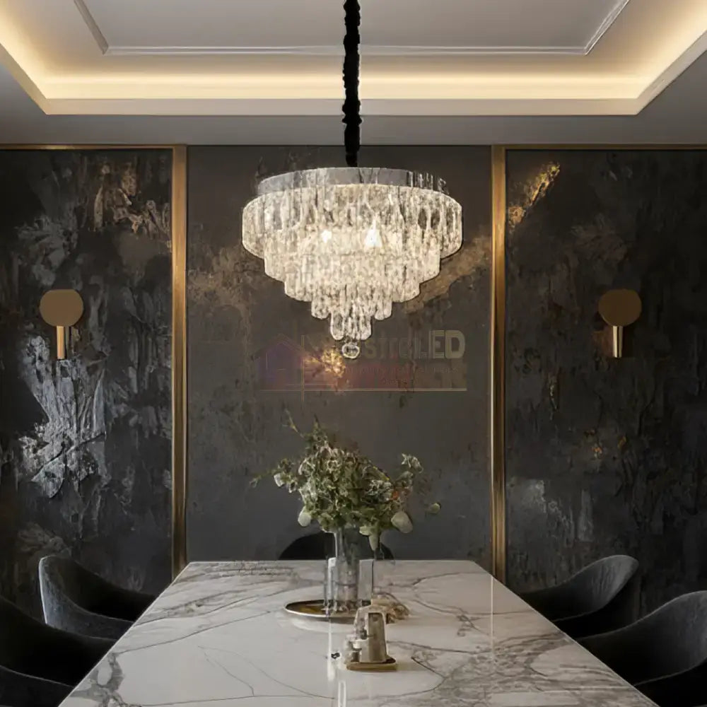 Candelabru LED Zolt Cristal 50cm SIlver 112w ARGINTIE / CRISTAL Chandeliers Crystal