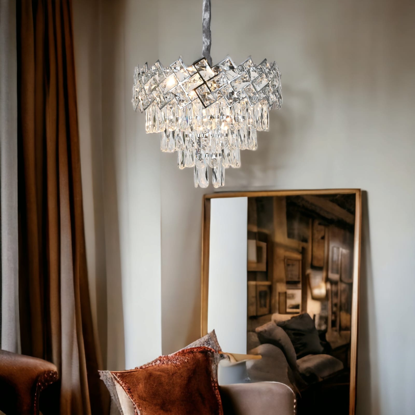 Candelabru Cristal Malli Silver 30-40cm