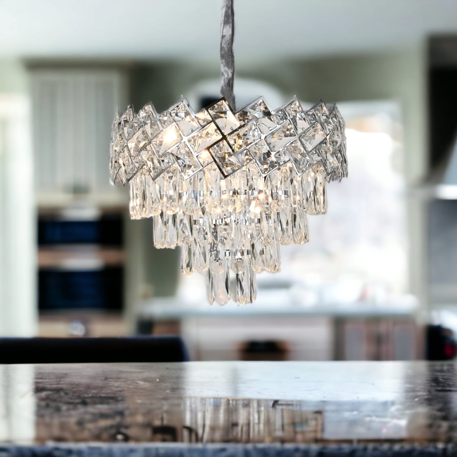 Candelabru Cristal Malli Silver 30-40cm