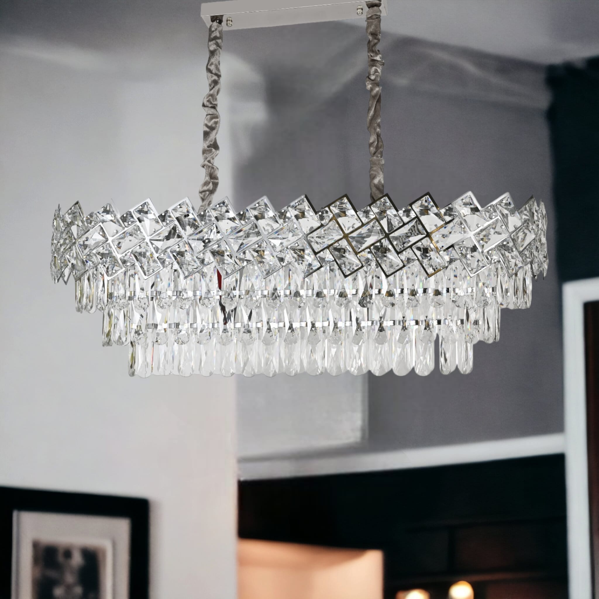 Candelabru Malli Silver Oval 75X35CM