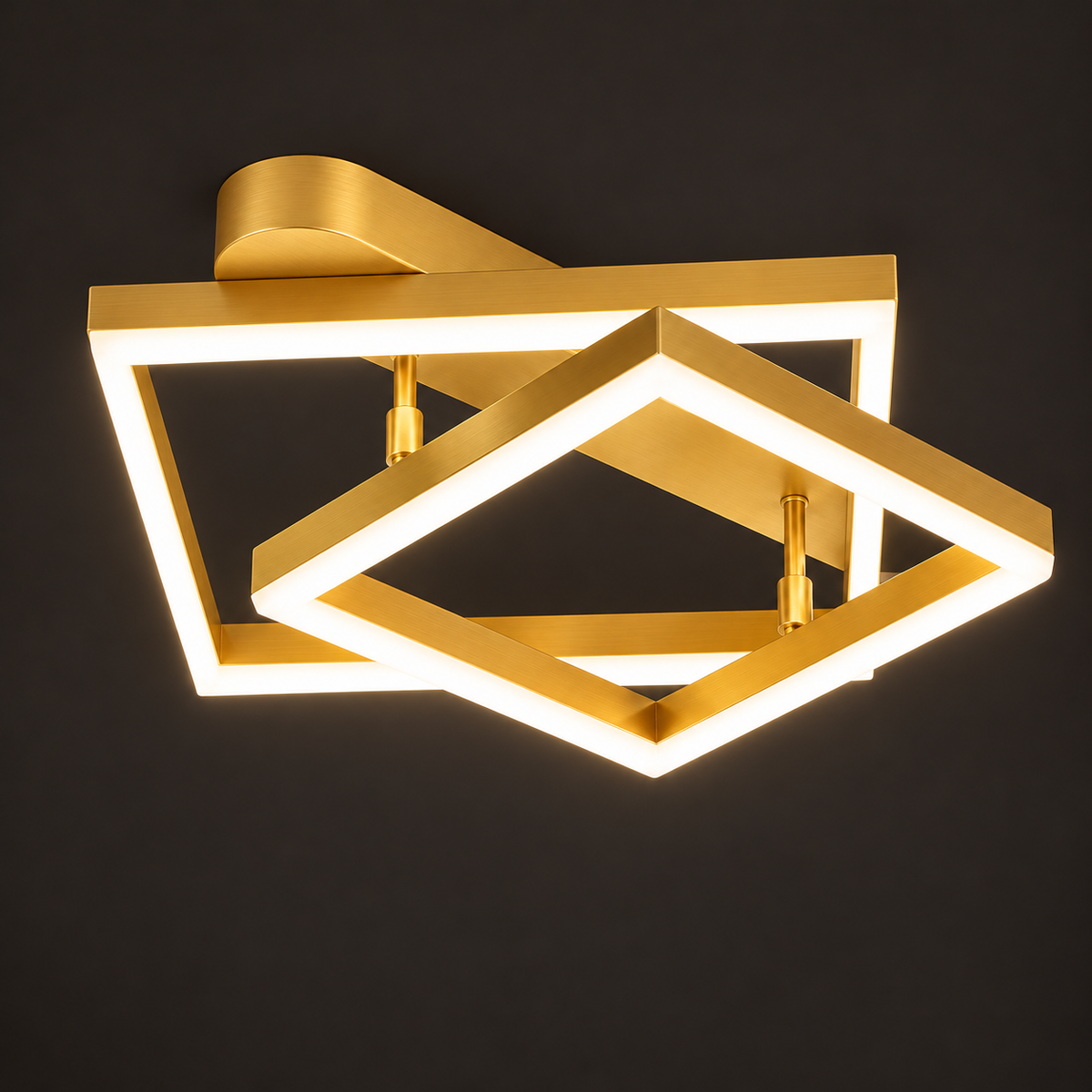 Lustra LED Beauty Square Gold Echivalent 600W Telecomanda