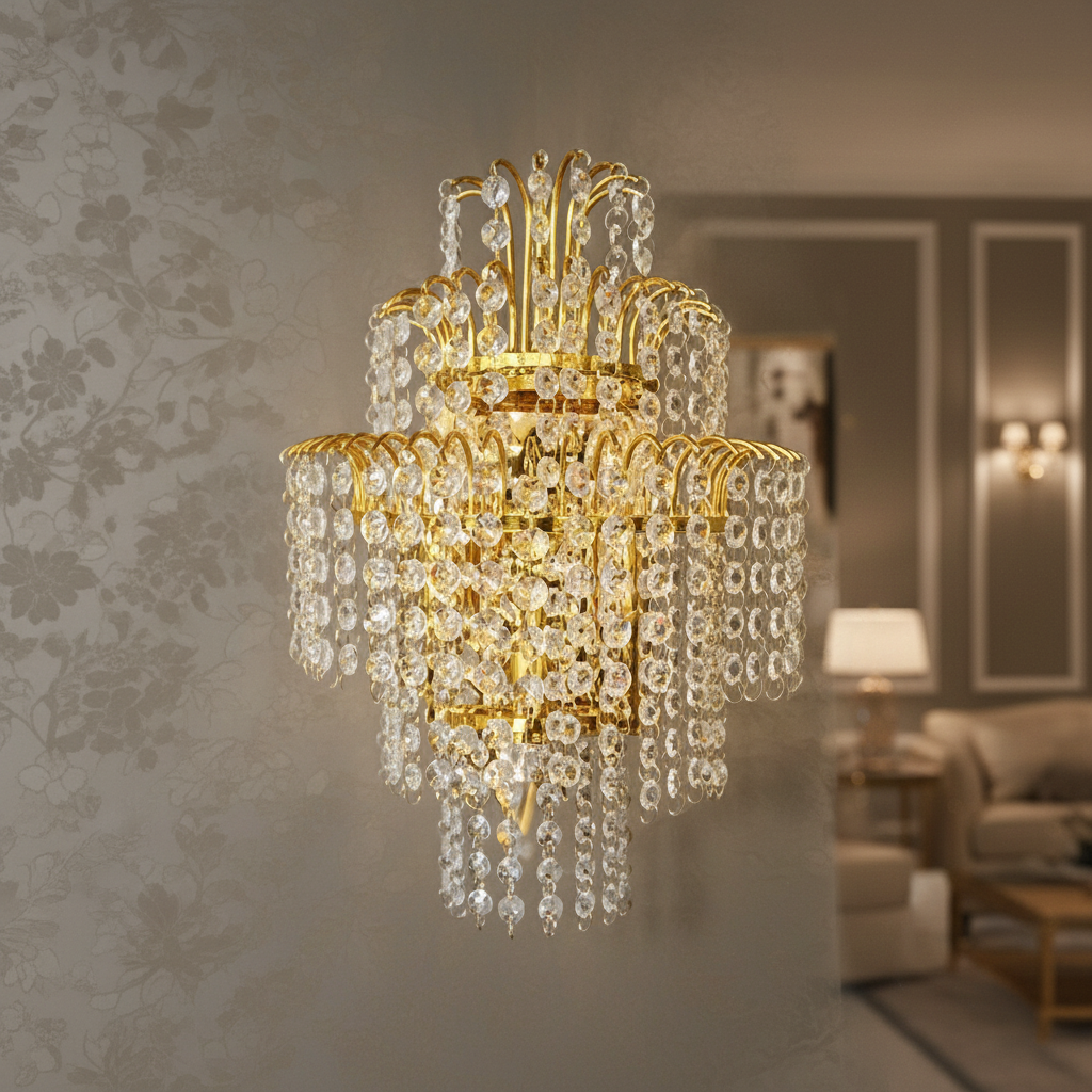 Aplica Perete 3xE14 Cristal KRYNA Gold