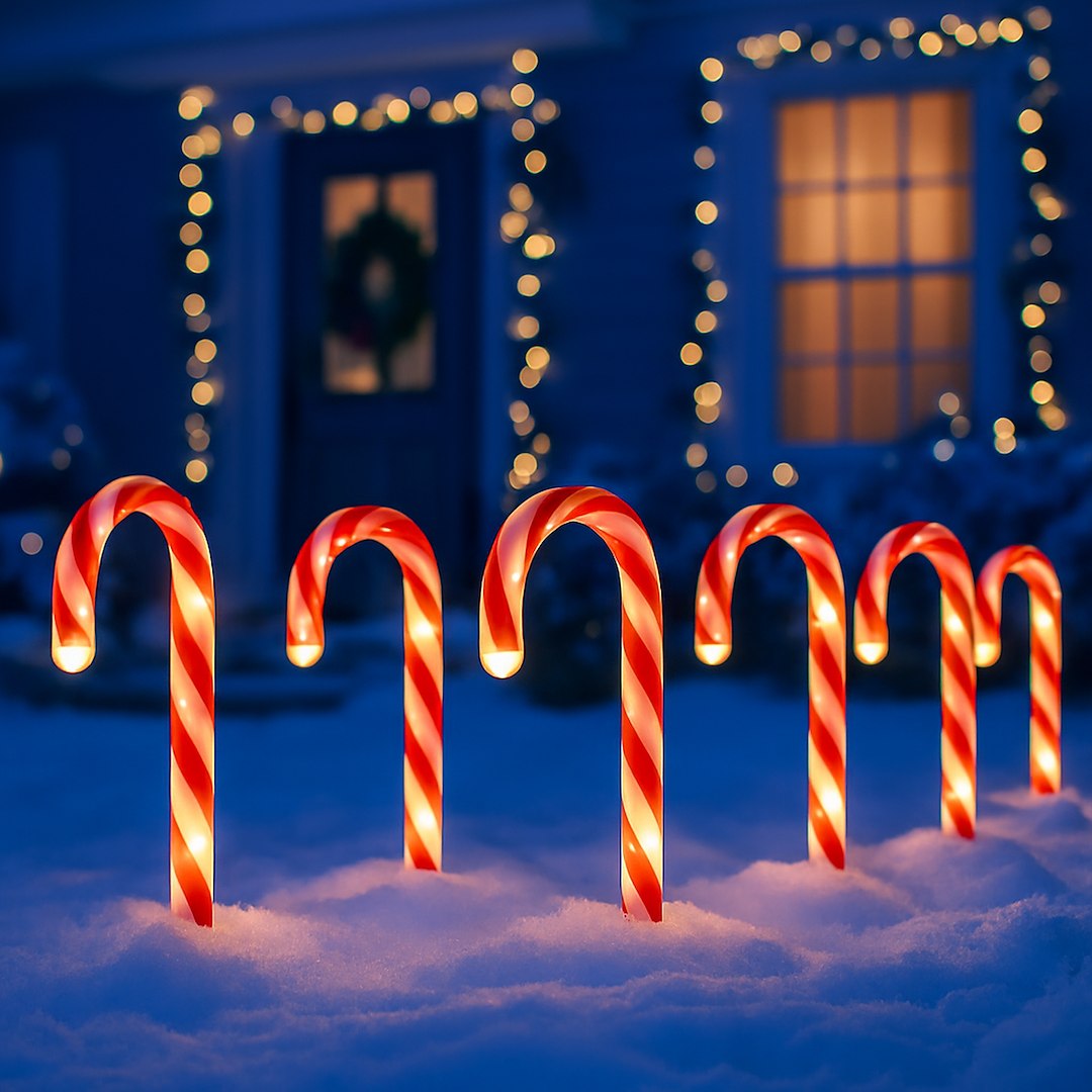 Set 5 x Bastonase Candy LED de Craciun 70CM | IP44 | 10W