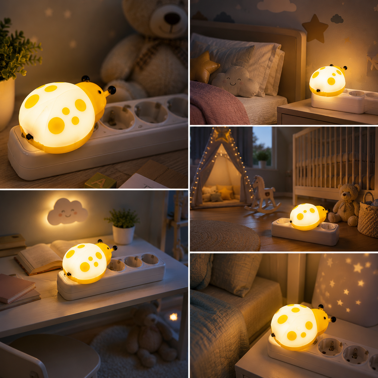 Lampa de veghe LED LADYBUG 0.4W Yellow