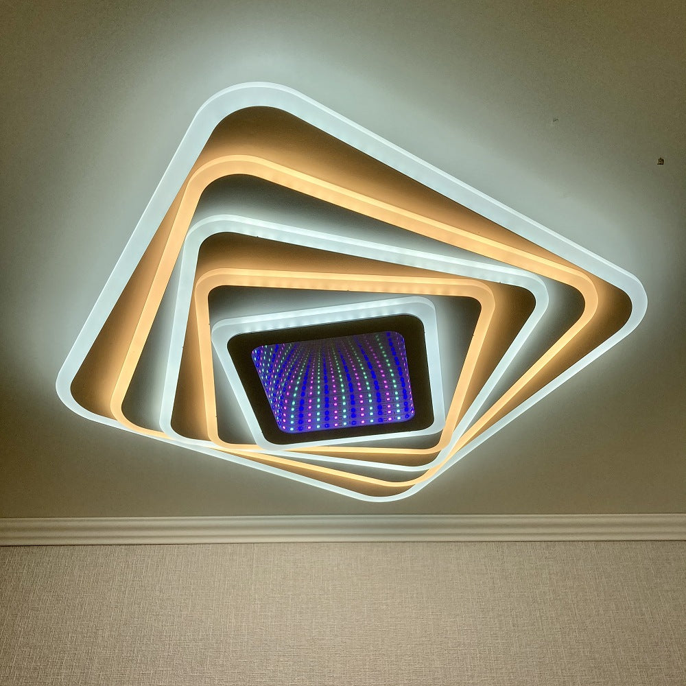 Lustra LED LEVELS 3D RGB Square Echivalent 800W Telecomanda