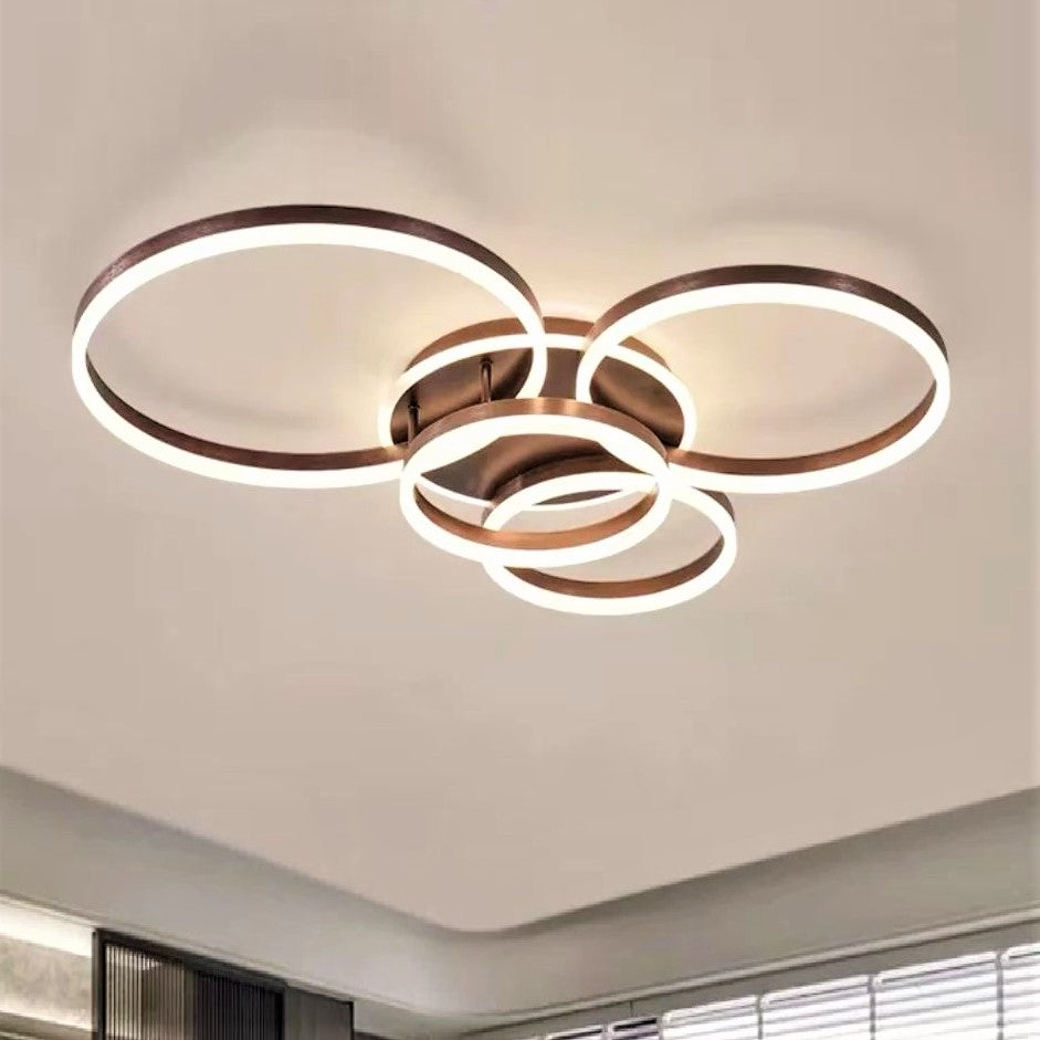 Lustra LED 264W CIRCLE BROWN Luxury Echivalent 1200W Telecomanda