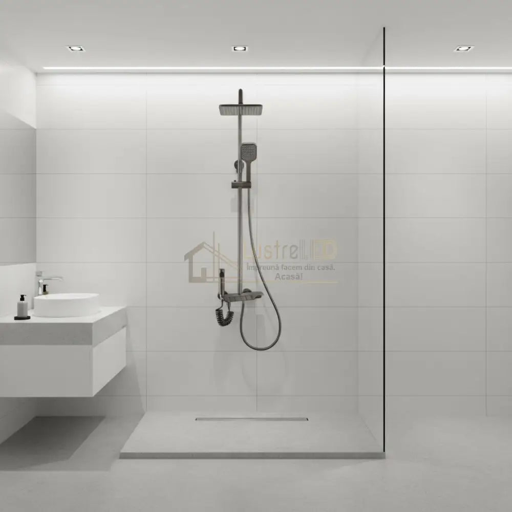 Coloana de Dus Gri Design Modern cu Cap Tip Ploaie