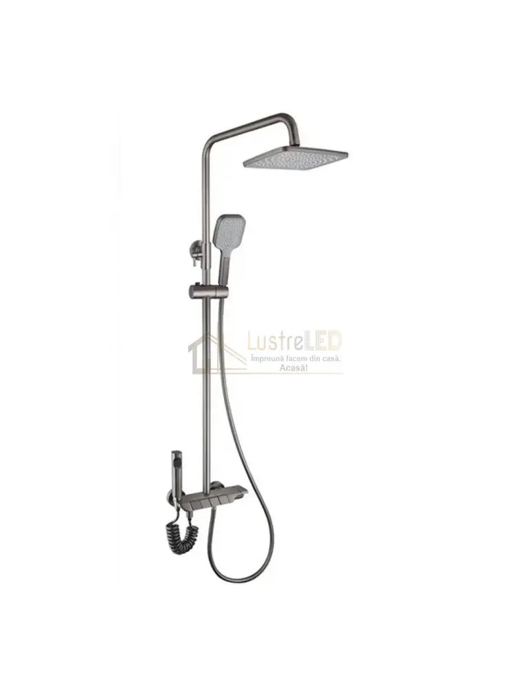 Coloana de Dus Gri Design Modern cu Cap Tip Ploaie