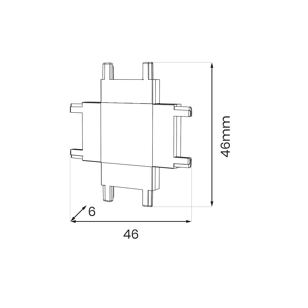 Conector in Cruce Premium Black pentru Sina Magnetica Hyper