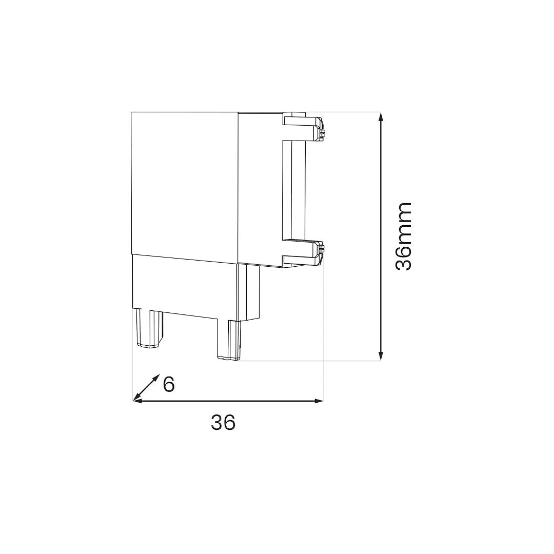 Conector L Premium Black pentru Sina Magnetica Hyper