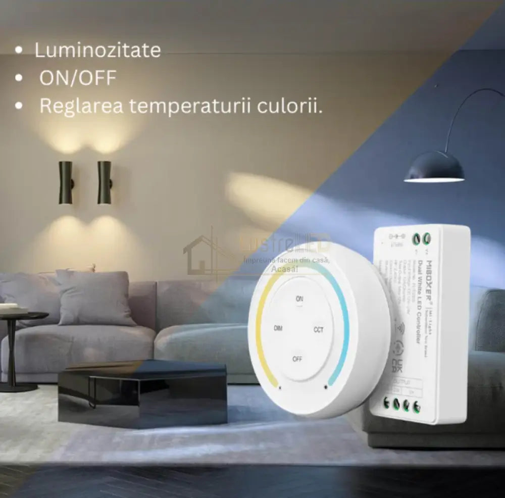 Controller Banda LED CCT 12A 12V cu Telecomanda Rotunda lustreled.ro