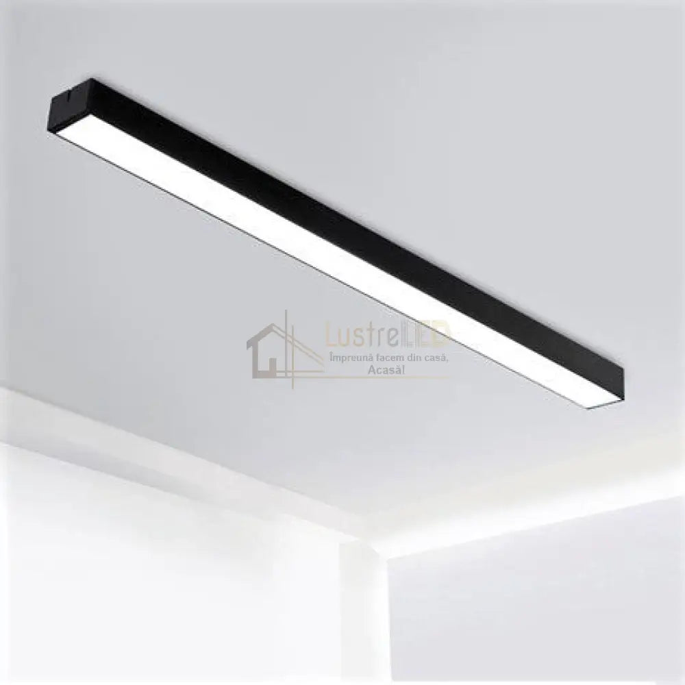 Corp Iluminat Led Liniar 36W 120Cm Aplicat Negru Echivalent 250W