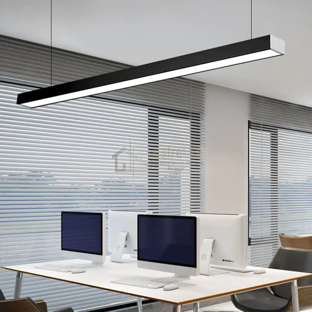 Corp Iluminat Led Liniar 54W 120Cm Suspendat/Aplicat Negru Lighting