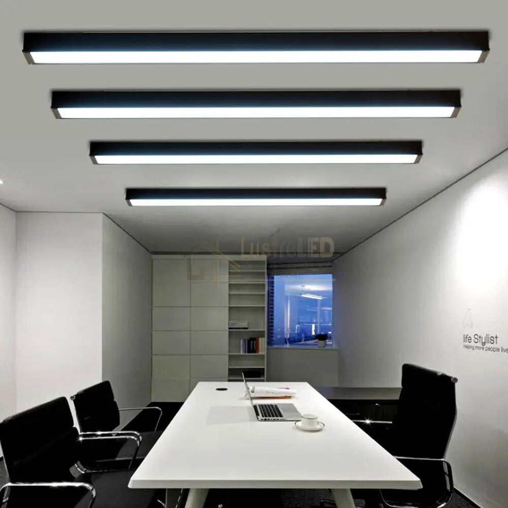 Corp Iluminat Led Liniar 54W 120Cm Suspendat/Aplicat Negru Lighting