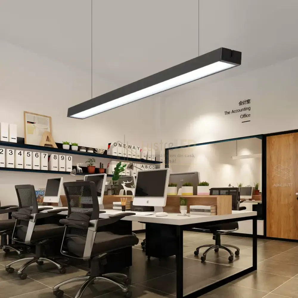 Corp Iluminat Led Liniar 54W 120Cm Suspendat/Aplicat Negru Lighting